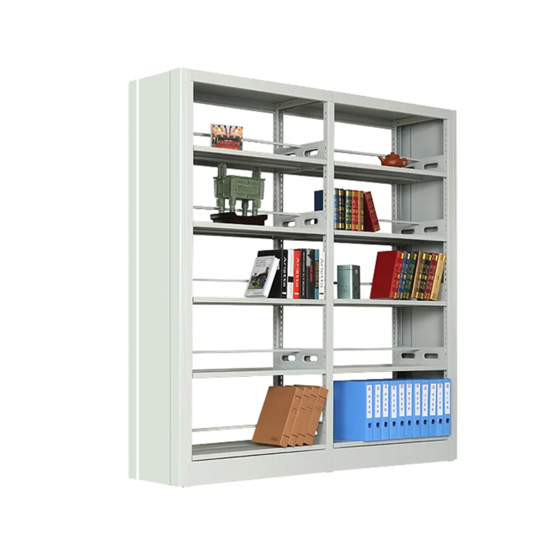 Modern Style Library Furniture Book Shelf School Library Book Shelves Storage Black Metal Iron Rack OEM ODM School Set Morden