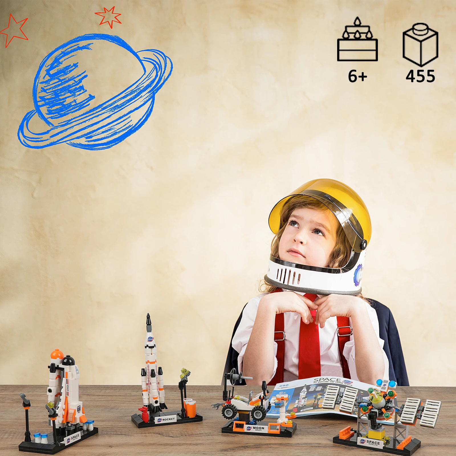 ENP 455PCS STEM Aerospace City Space Exploration Toys Building Blocks Kit Toy For boy and girl best gifts with Storage Box