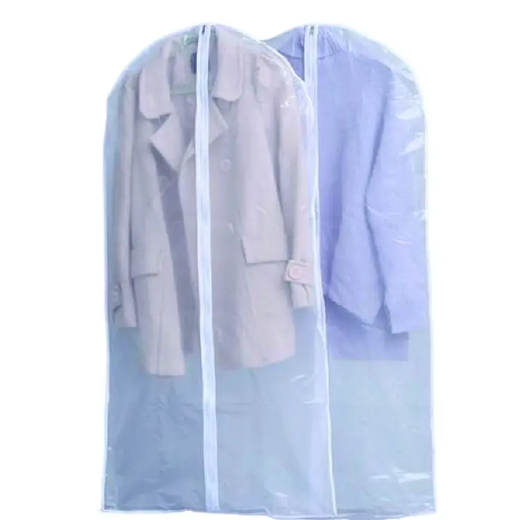 Wholesale Customized Packaging Clear Wedding Dresses Suit Garment Cover Bags With Zipper