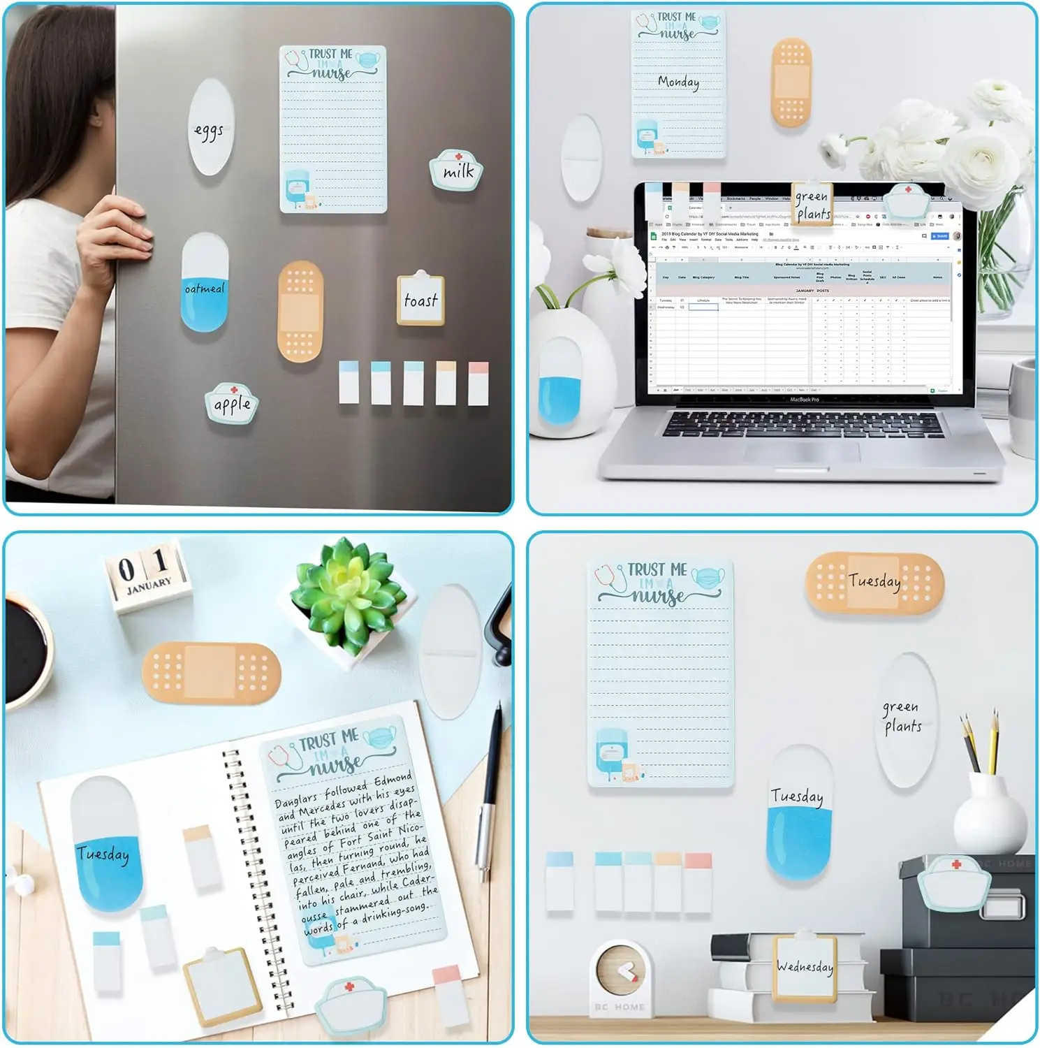 Gift Medical Themed Self Sticky Notes Pad Nurse writing memo pads Nursing Student Essentials Fun Mini Medical Post Notes Pads