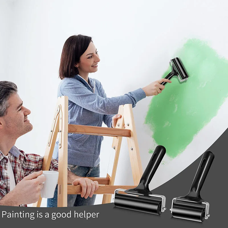 20cm Construction Tools Printmaking Stamping Wallpaper Gluing Application Glue Rubber Brayer Roller