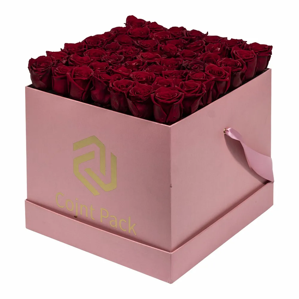 Wholesale Decorative Valentines Day Gift Stabilized Immortal Infinity Forever Preserved Flowers Square Box
