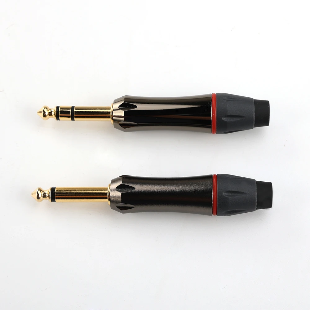 OEM Colorful Gun Nickel Black Audio 1/4 6.35mm Mono Stereo Plug Adapter Connector Plug Jack