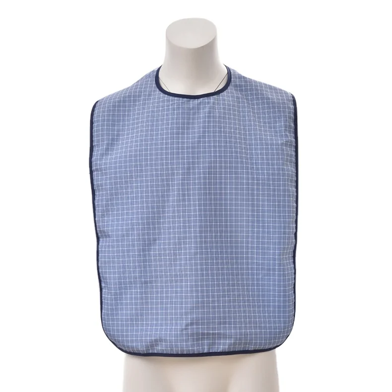 
Waterproof Adult Bib Clothing Protector with Vinyl Backing for elder people during mealtime 