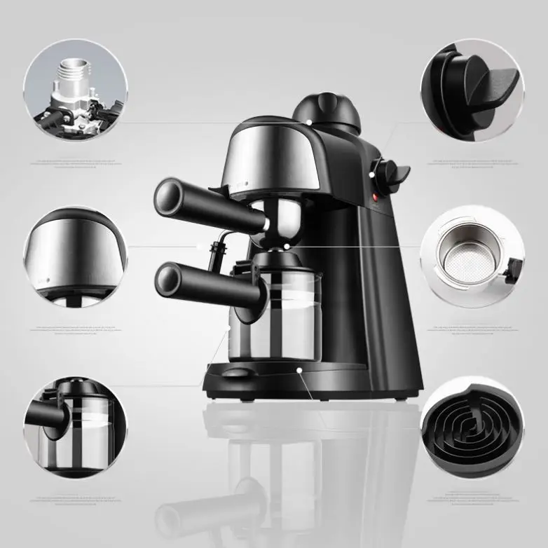  Hot Selling Coffee Machine Home Espresso Steam Milk Froth Small Mini