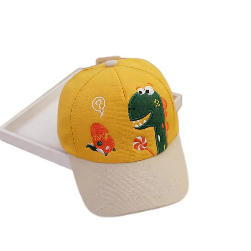 New 2022 Kid Baseball Cap with Dinosaur Applique Spring Baby Hats and Caps