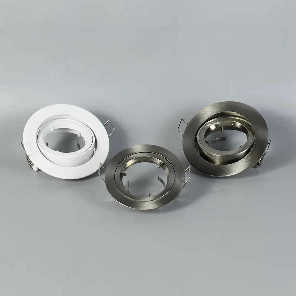 Rotatable Round GU10 MR16 Frame Holder Cutout 70-80mm Aluminum GU10 Module Spots Led spotlights Fixture Frames