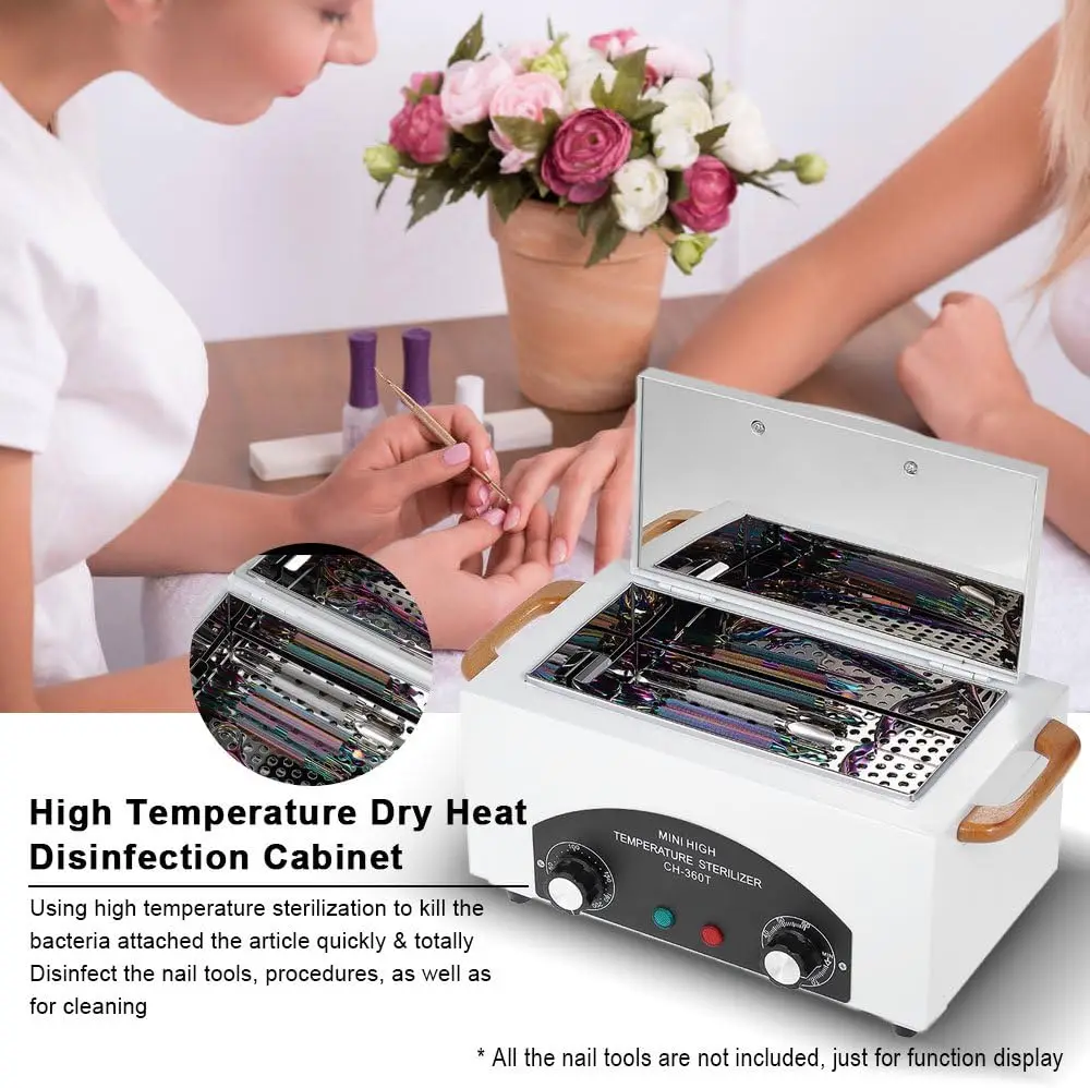 For Sundry Beauty Hair Nail CH-360T lab SPA Salon Barber Equipment Manicure Pedicure High Temperature Metal Tool Cleaning Box