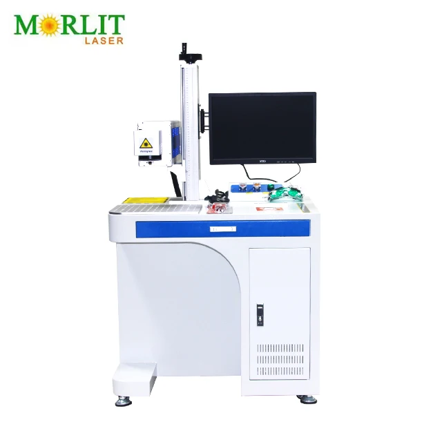 20W 30W  Fiber Laser Marking Machine on Plastic Stainless Steel Jewelry co2 laser marking machine