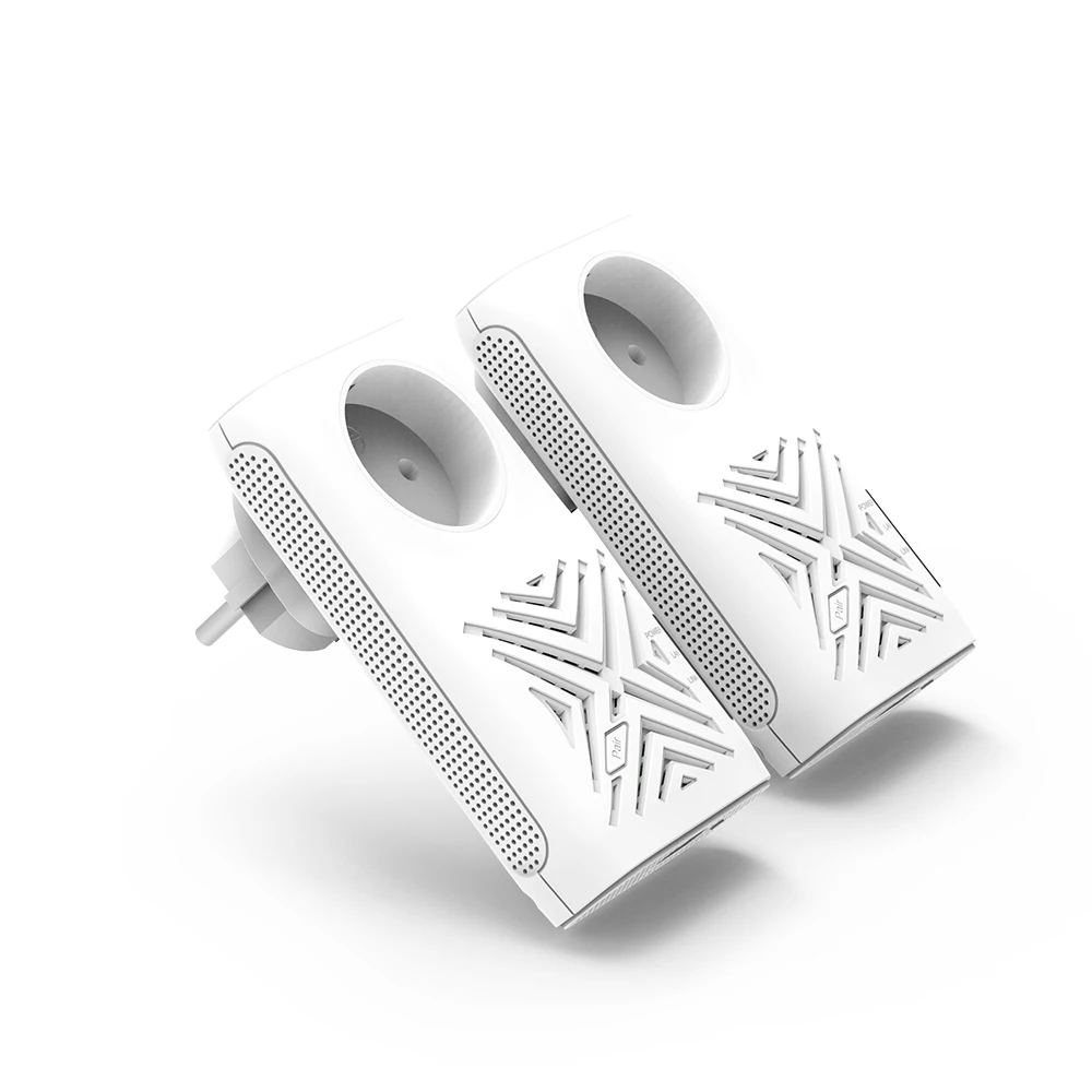 Winstars Factory Price 1500Mbps 2-Port Passthrough Powerline Starter Kit Wi-Fi Range Extender