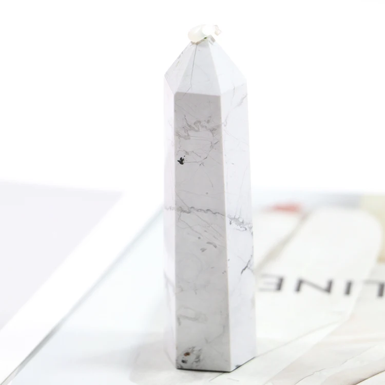 Cheap Price Natural Stone Point White Howlite Turquoise Wand Tower for Jewelry