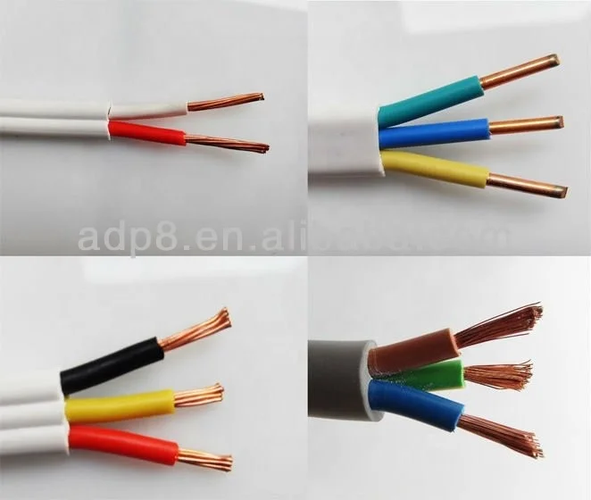 electrical wires BV/BVR/BVV/BVVB/RVV Flat TPS Cable Twin and Earth Electric Wire 1MM 1.5MM 2.5MM 4MM 6MM 10MM Earth Cable