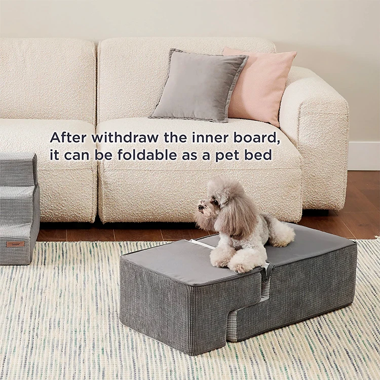 High Density Foam 2 3 4 5 Tier Pet Steps Portable Pet Dog Ladder Pet Stairs for Sofa and Bed