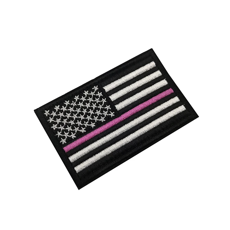 Customized Embroidered Brand Appliques Patches  American Flag Patches Personalized Hook and Loop Embroidery Patch For Clothing