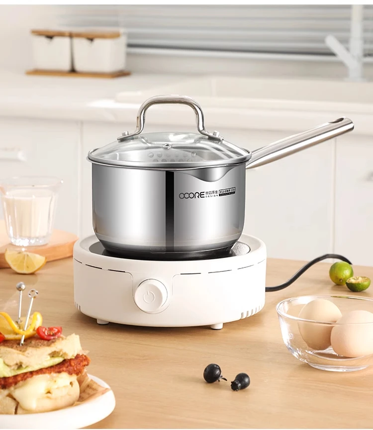 304 stainless steel small milk pot 0 coated baby food and cooking pot hot milk noodles and soups for home use