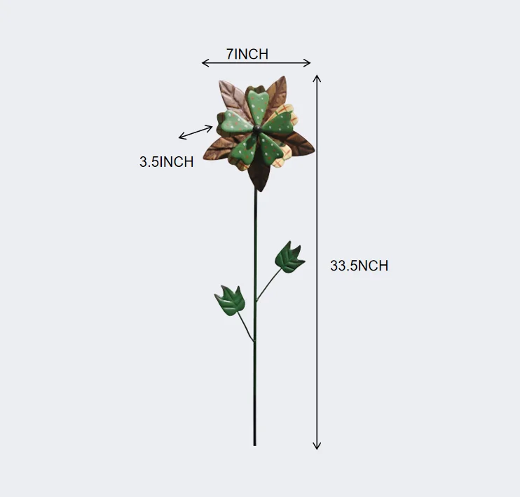 Metal Kinetic Wind Spinner Outdoor Garden Sculpture Stake Ornaments Iron Wind Spinners Mandala Winds Spinner Parts