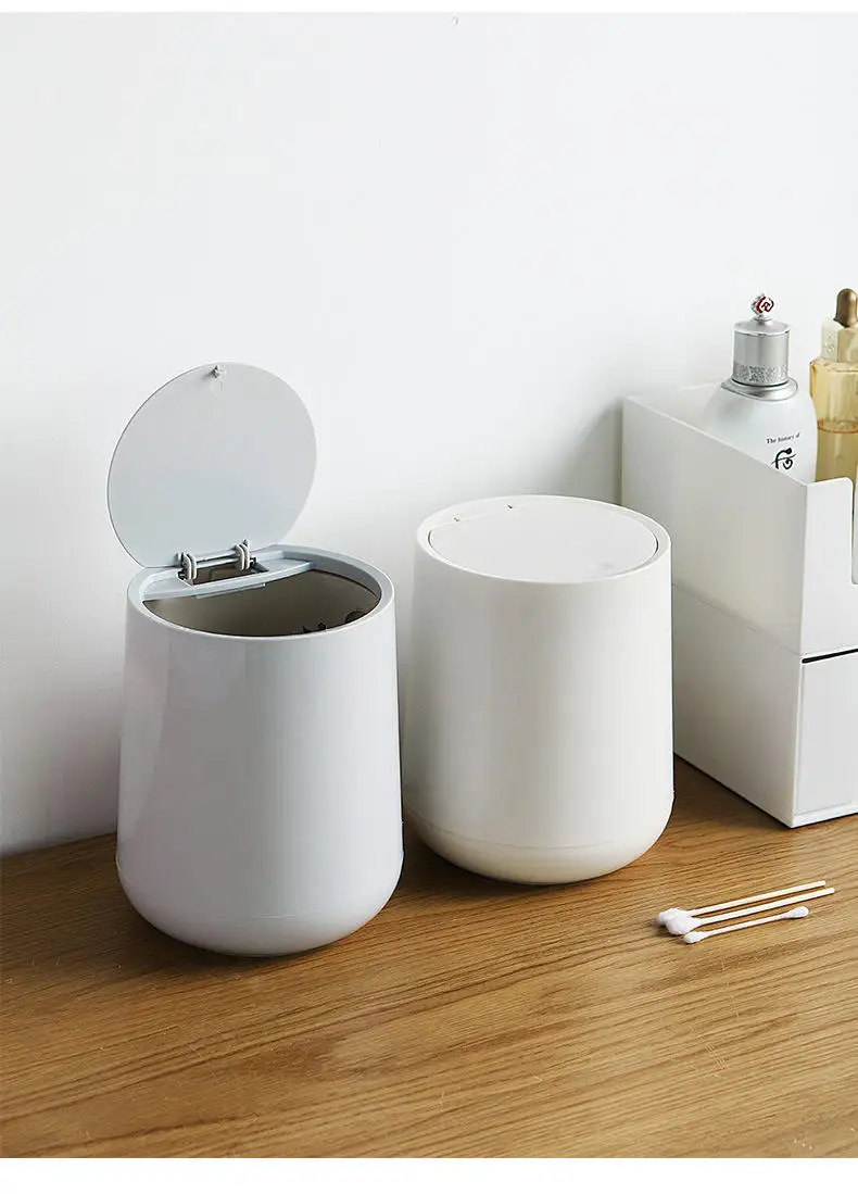 GREENSIDE Factory Hot Sale Convenient Widely Used Round Plastic Desktop Mini Trash Can