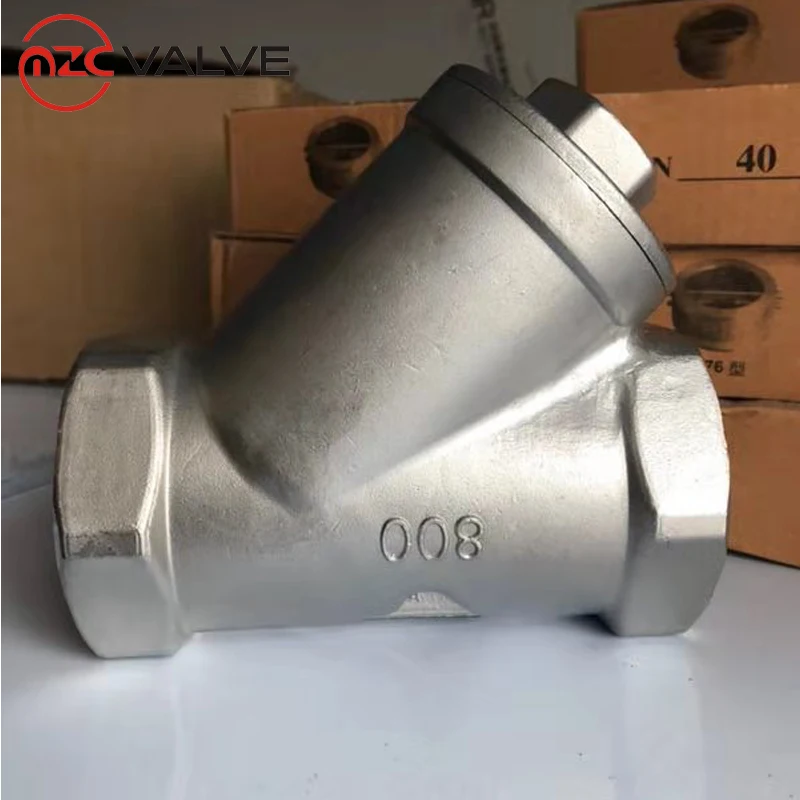 CF8M Y type BSP end check valve with 800WOG