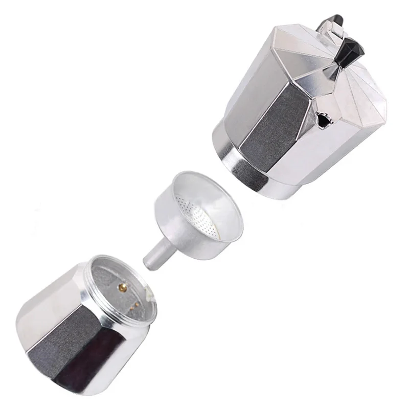 Moka Pot Italian Coffee Machine Espresso Aluminum Geyser Coffee Maker Kettle Latte Stove Classic Coffee Barista Accessories
