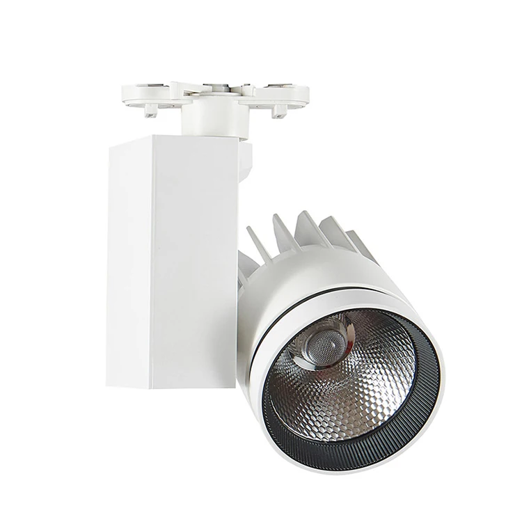 High Quality Modern Commercial Led Track Light Fixture High Lumen Ra80 COB Spot Light Aluminium Casing 2 3 4 Wire No Flickering
