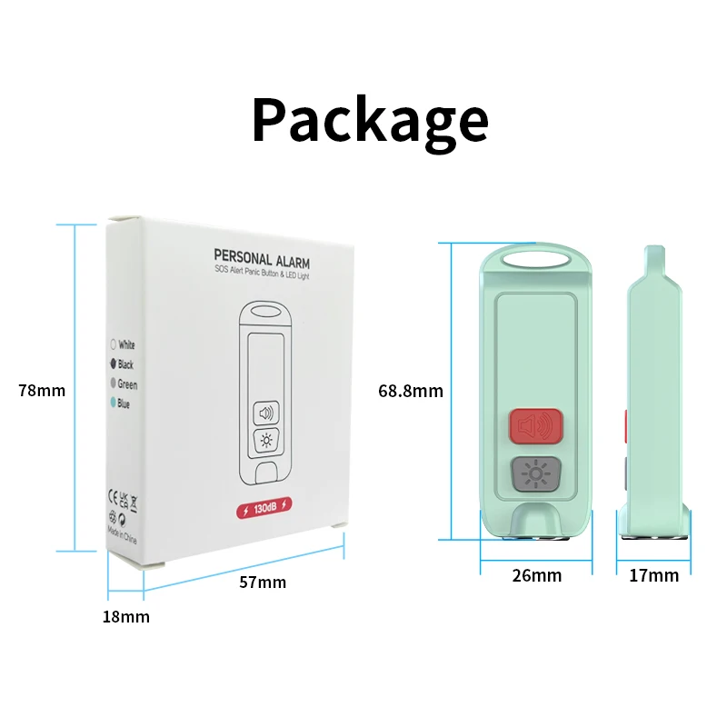 Wholesale New 130Db Safe Sound Led Flashlight Keychain Emergency Personal Self Defense Siren Safety Alarm For Women Keychain