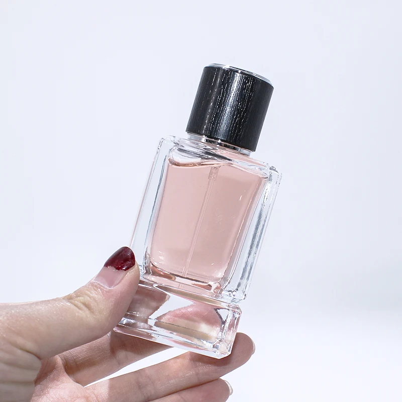 New Rectangular Style Premium Quality 50ml 100ml Perfume Bottles With Two Different kinds of premium quality  lids