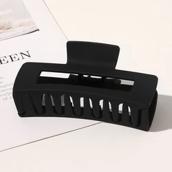 Jiamu 5cm-12cm Hot Matte Plastic Hair Clamps Claw Clip Big Trendy Pastel Rectangular Resin Hair Clip Claw For Women Girls