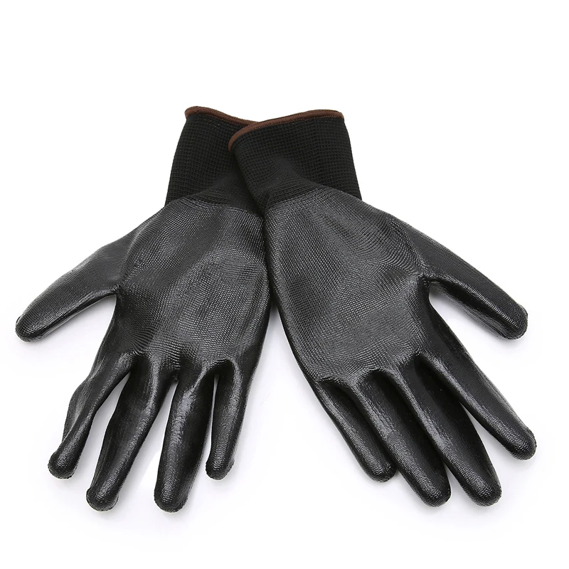 Safety working gloves Nitrile coated seamless knitted gloves polyurethane coated oil resistant Pu coated cut-proof gloves