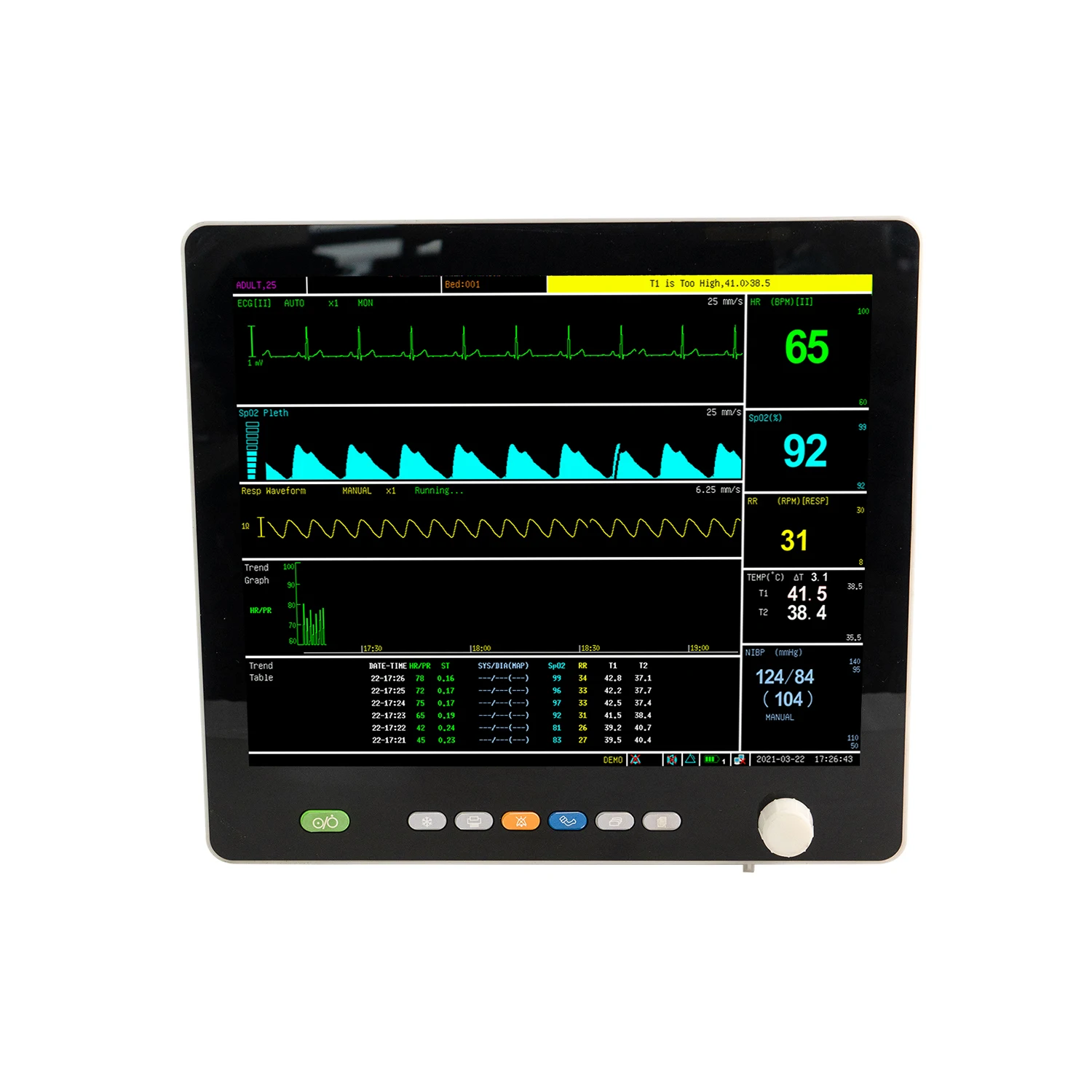 Bedside High quality 15 inch UTECH PM6800V Patient Monitor/Multi-parameter Monitor