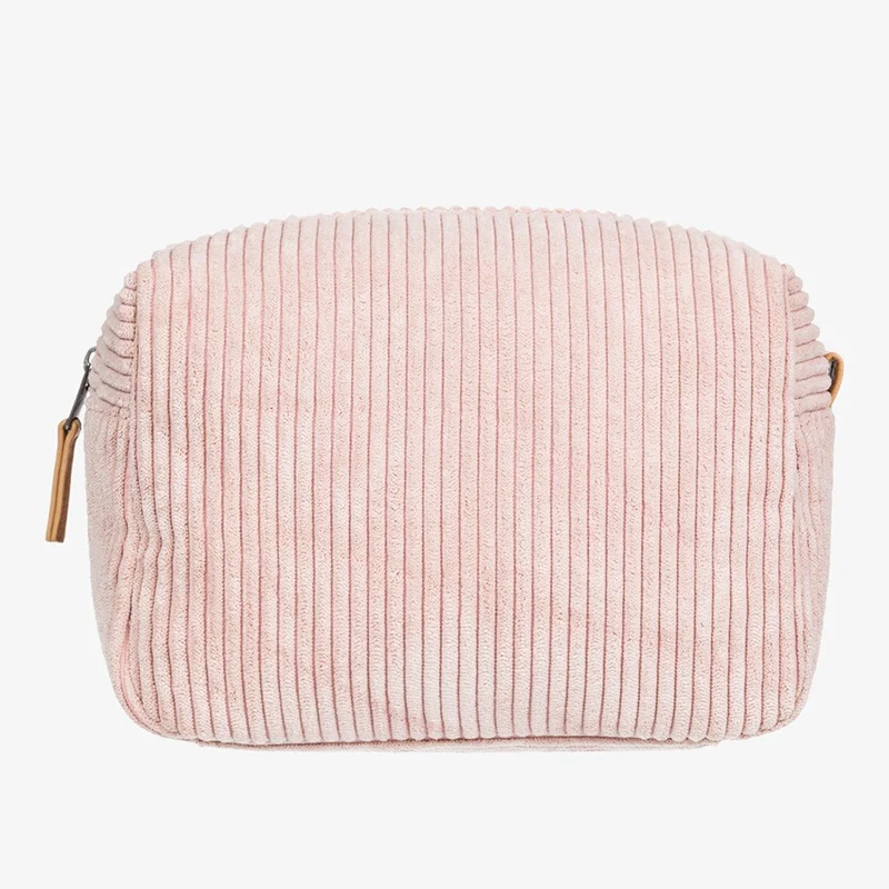 Profesional Custom Cute Travel Small Velvet Cosmetic Vanity Bag Corduroy Makeup Pouch For Women