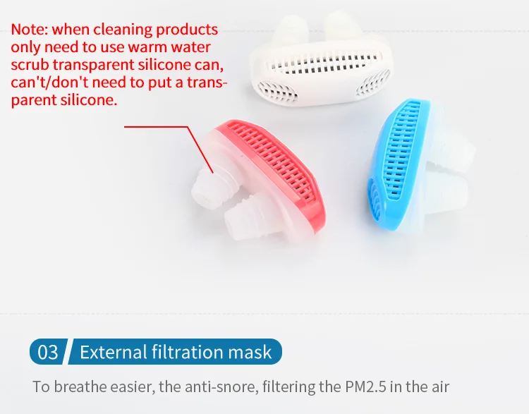 Hot 2 In 1 Automatic Anti Snoring Devices Nasal Dilator Nose Vents Plugs Air Purifier Filter