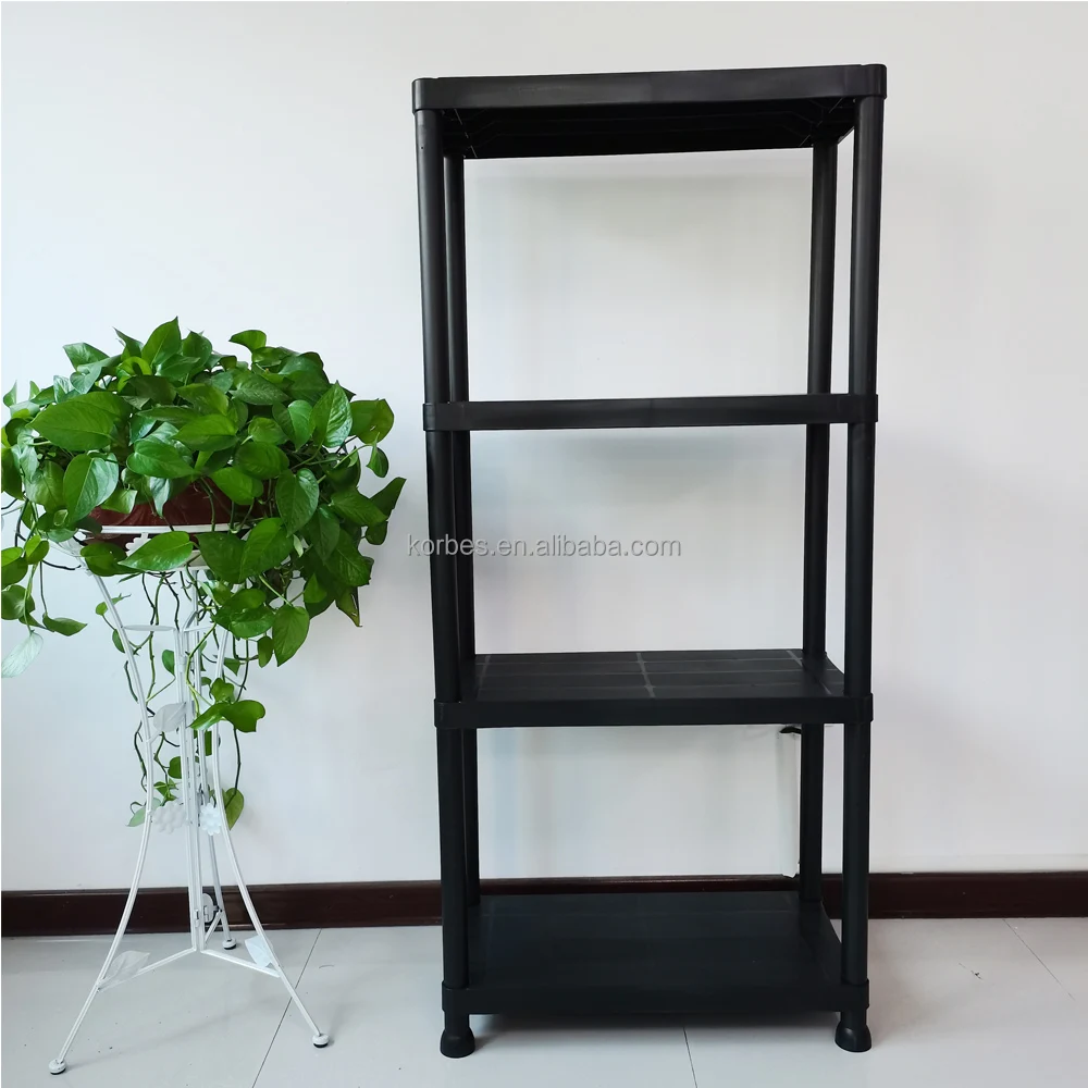  Пластиковый стеллаж для хранения регулируемая полка гаража склада 4 уровня