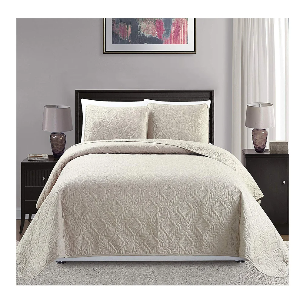 Hot sell ultrasonic soft bedspread wave edge