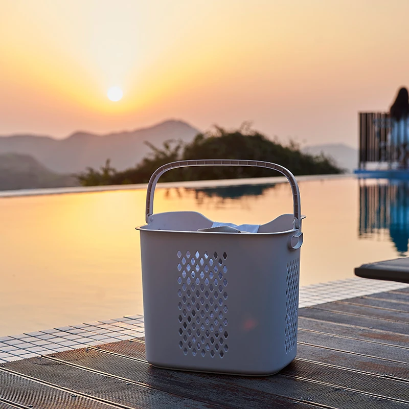 Factory Price Laundry Basket Folding Laundry Storage Baskets Plastic Basket With Wheels Foldable