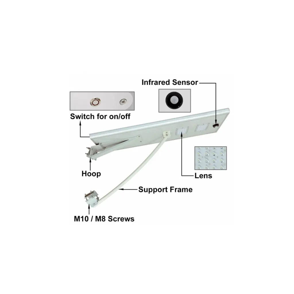 Built in driver smart dusk to dawn solar lamp with remote 40w solar street light all in one for road