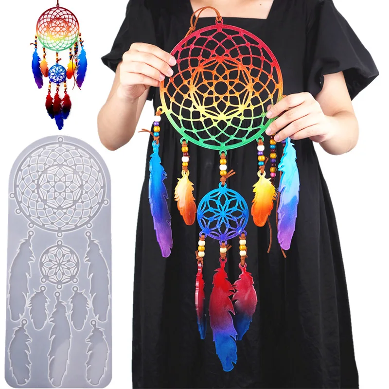 DIY Epoxy Resin Crystal Wall Hanging Home Decoration HandmadeWind Chimes Dream Catcher Silicone Mould