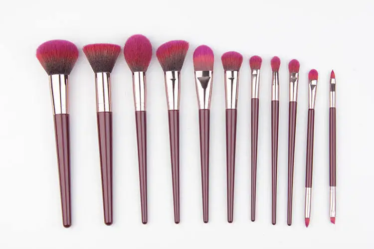 New professional cosmetic affordable 11 pcs bamboo soft  cute make up brushes