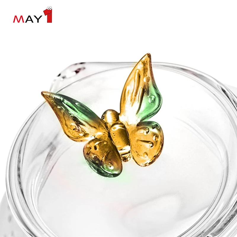 
funky style lovely for hot and cold filter tea borosilicate glass teapot 