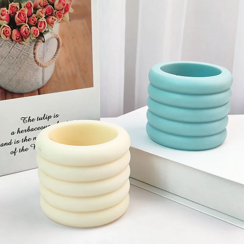 Ring Candle Cup Silicone Mold Cement Candle Cup Gypsum Candle Jar Diy Aromatherapy Cup Epoxy Resin Mold