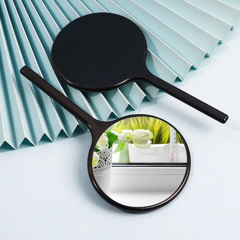 SAIYII New Promotion Ginkgo Leaf Shaped Plastic Handheld Mirror Small Vanity Round Compact Hand Mirror With Custom LOGO as Gifts