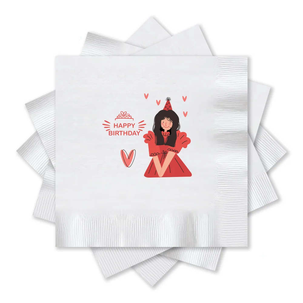 Custom Christmas Napkin Logo Image Text Photo Personalized Restaurant Wedding Business Event Party Baby Bridal Shower