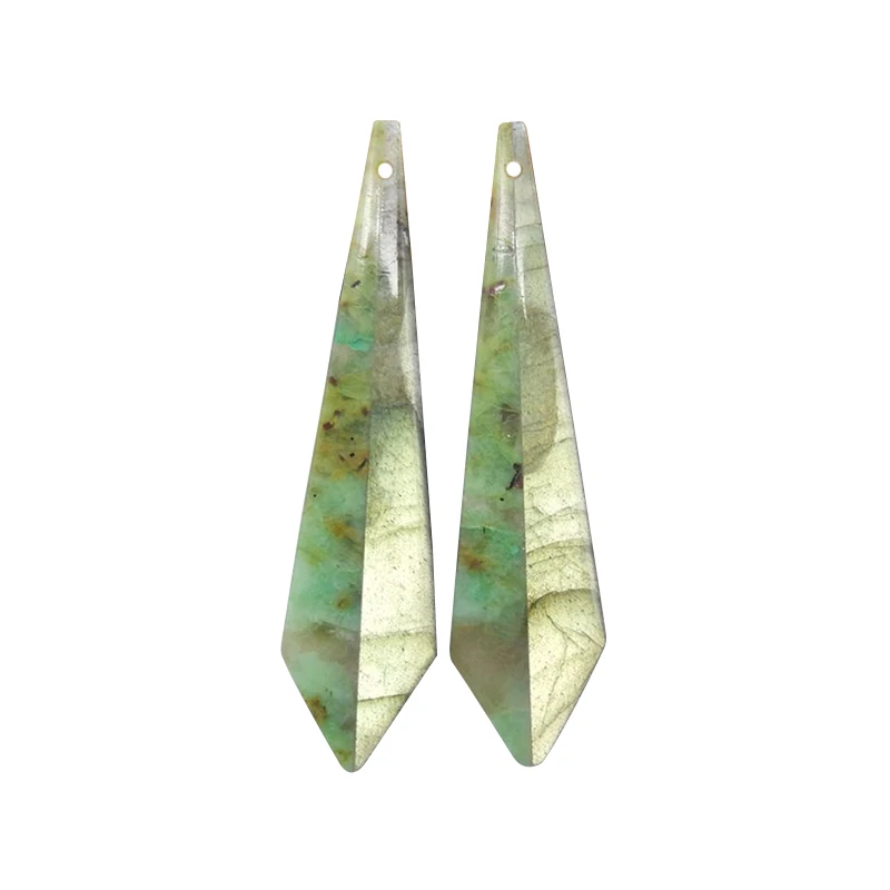 Gemstone Earrings Natural Labradorite and Chrysocolla Intarsia Earrings for Jewelry Making, Designer Earrings for Men and Women