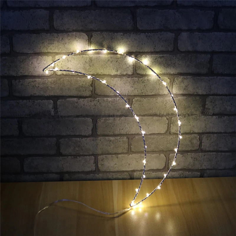 Battery Box wrought iron style luminous moon shaping lamp