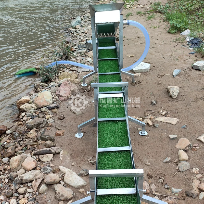 Alluvial fine gold recovery sluice box river outdoors gold mining equipment