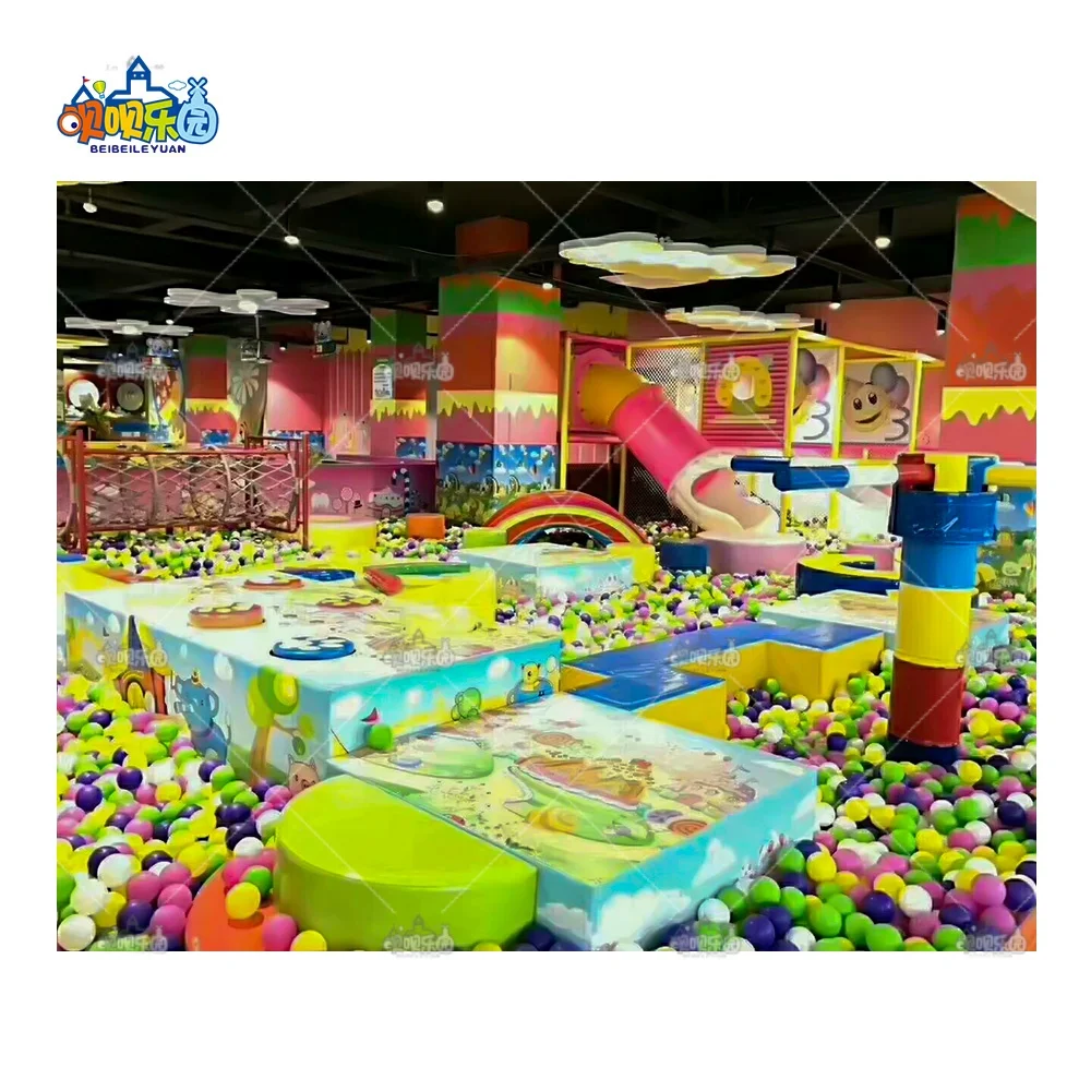Indoor Playground Equipment Kids Indoor Soft Play Equipment Neutral Theme Park Area Large Trampoline Park