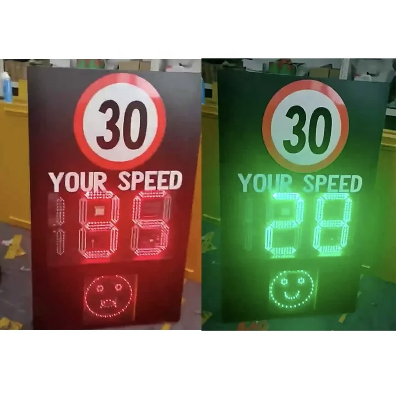 3 digits outdoor solar radar speed limited traffic sign
