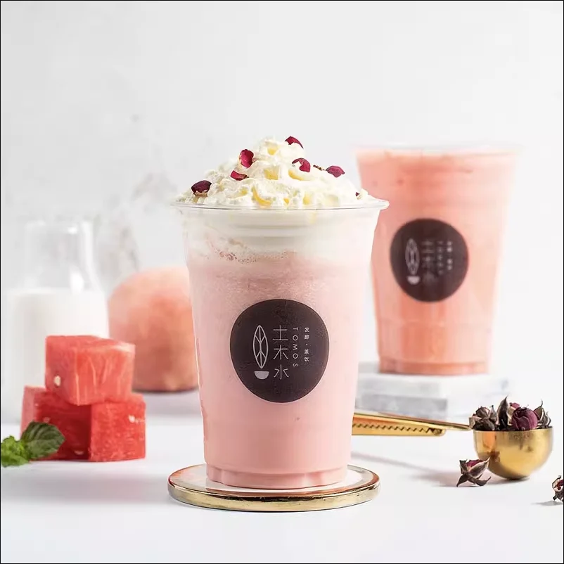 Coffee Milk Tea Cup 700ml Plastic Drink Lemon Tea Latte Disposable Pack ice Powder Cold Drink Cup With Lid