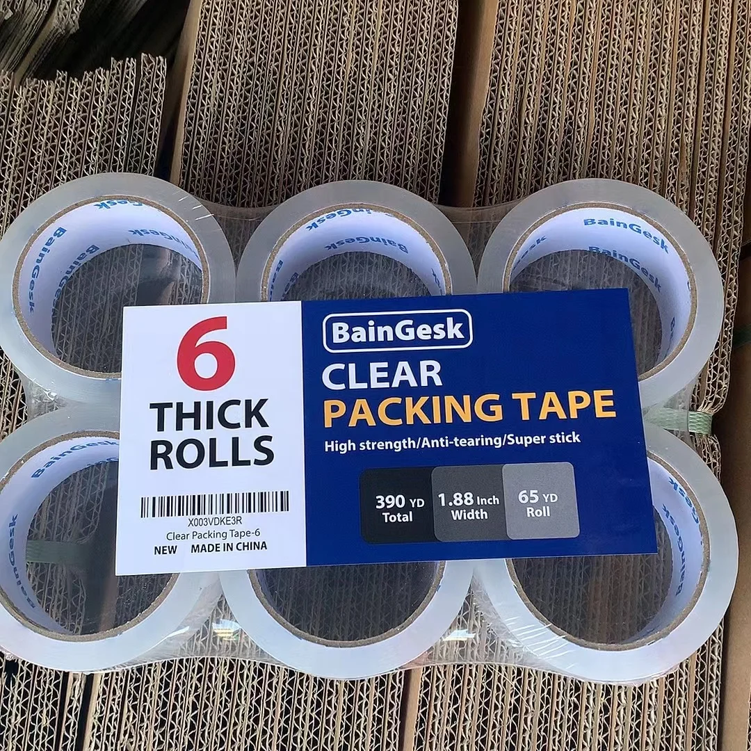Heavy Duty Packaging Tape for Shipping Packaging Moving Sealing 2.7mil Thick 1.88 inches Wide 65 Yards Per Roll 390 Total Yards