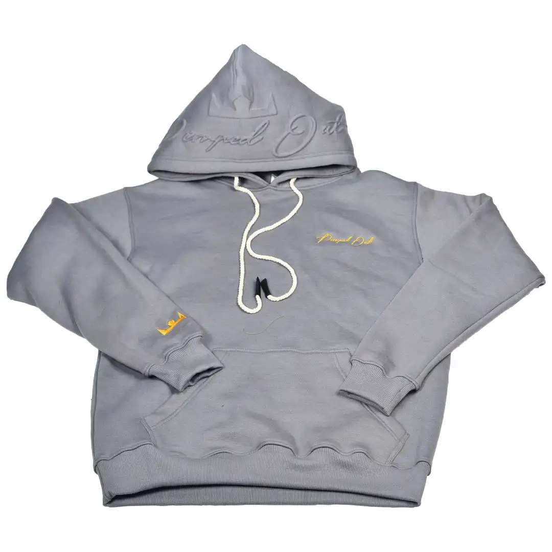 100% Cotton Custom Embossing Double Layers Hood Hoodies Bulk Wholesale Plain Red Pullover 3D Emboss Technique Hot Sale Hoodie