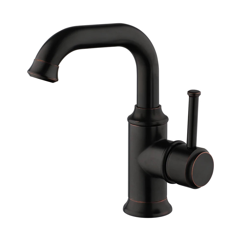 Antique Brass Black Bathroom Sink Faucet Deck Mount Copper Bronze Basin Cold Hot Water Tap